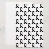 Schwarzes Flachmuster Briefpapier (Vorne/Hinten)