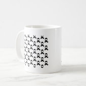 Schwarzes Flachmuster Kaffeetasse (Vorderseite Links)