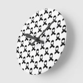 Schwarzes Flachmuster Runde Wanduhr (Winkel)