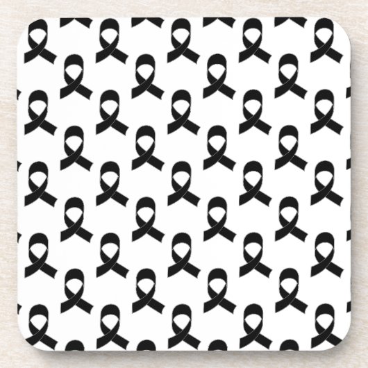 Schwarzes Flachmuster Untersetzer (Vorderseite)