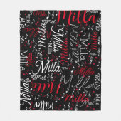 Schwarzes Fleece Blanket mit musikalischen Noten (Vorderseite)