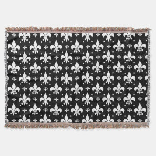 Schwarzes Fleur-de-lis-Muster Decke