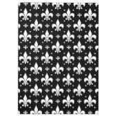 Schwarzes Fleur-de-lis-Muster Klemmbrett (Rückseite)