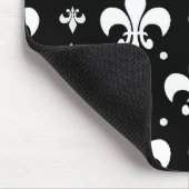 Schwarzes Fleur-de-lis-Muster Mousepad (Ecke)