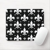 Schwarzes Fleur-de-lis-Muster Mousepad (Mit Mouse)