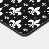 Schwarzes Fleur-de-lis-Muster Schreibtischunterlage (Ecke)