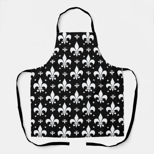 Schwarzes Fleur-de-lis-Muster Schürze (Vorderseite)