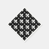 Schwarzes Fleur-de-lis-Muster Serviette (Ecke)