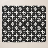 Schwarzes Fleur-de-lis-Muster Sherpadecke (Vorderseite (Horizontal))