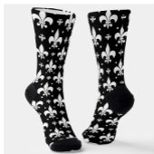 Schwarzes Fleur-de-lis-Muster Socken