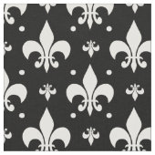 Schwarzes Fleur-de-lis-Muster Stoff (Nahaufnahme)