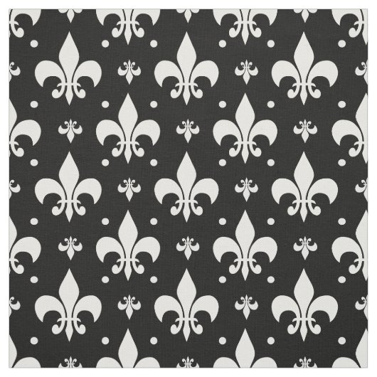 Schwarzes Fleur-de-lis-Muster Stoff (Muster)