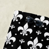Schwarzes Fleur-de-lis-Muster Strandtuch (Beispiel)