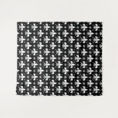Schwarzes Fleur-de-lis-Muster Wandteppich (Vorderseite (Horizontal))