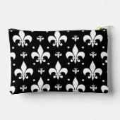 Schwarzes Fleur-de-lis-Muster Zubehörtasche (Rückseite)
