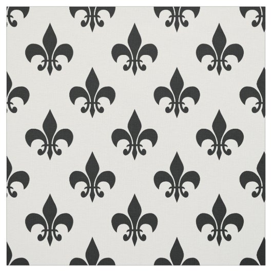 Schwarzes Fleur-de-lis Textil Stoff (Muster)