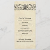Schwarzes Fleur Hochzeitsprogramm Programm (Rückseite)