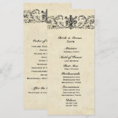 Schwarzes Fleur Hochzeitsprogramm Programm (Vorne/Hinten)