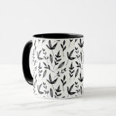 schwarzes Flohmuster Tasse (Vorderseite Links)