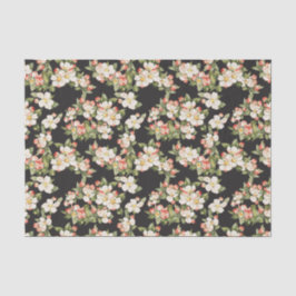 Schwarzes Floral Elegant Seidenpapier