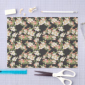 Schwarzes Floral Elegant Seidenpapier (Handwerk)