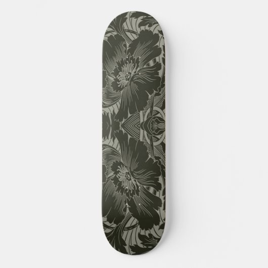 Schwarzes Flower Skateboard (Vorderseite)
