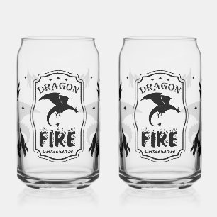 Schwarzes Flugdrachen-Gothic-Fantasy-Trinkglas Dosenglas