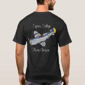 Schwarzes Flugzeug Kurz T-Shirt (Rückseite)