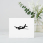 Schwarzes Flugzeug Postkarte (Stehend Vorderseite)