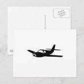 Schwarzes Flugzeug Postkarte (Vorne/Hinten)