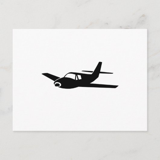 Schwarzes Flugzeug Postkarte (Vorderseite)