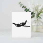 Schwarzes Flugzeug Postkarte (Stehend Vorderseite)