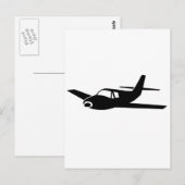 Schwarzes Flugzeug Postkarte (Vorne/Hinten)