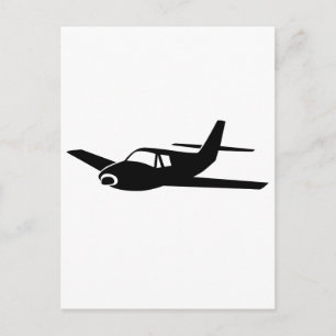 Schwarzes Flugzeug Postkarte