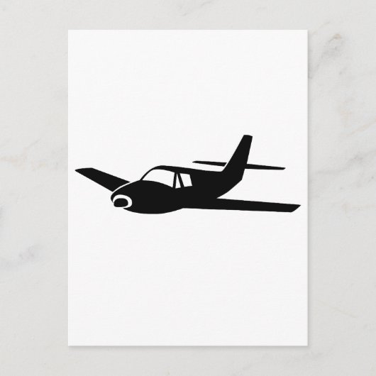 Schwarzes Flugzeug Postkarte (Vorderseite)