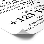 Schwarzes Flugzeug-Symbol, Werbung für Fluggesells Poster (Ecke)