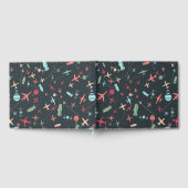 Schwarzes Flugzeug und Flugmuster Gästebuch (Voll)