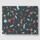 Schwarzes Flugzeug und Flugmuster Gästebuch (Rückseite)