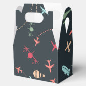 Schwarzes Flugzeug und Flugmuster Geschenkschachtel (Geöffnet)