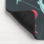 Schwarzes Flugzeug und Flugmuster Mousepad (Ecke)