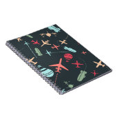 Schwarzes Flugzeug und Flugmuster Notizblock (Rechte Seite)