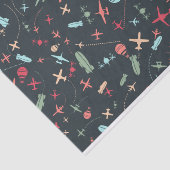 Schwarzes Flugzeug und Flugmuster Seidenpapier (Ausschnitt)