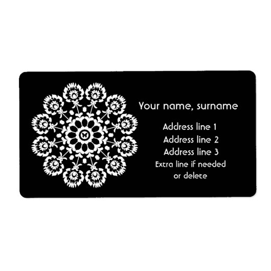 Schwarzes Folk - Monochrome Lowicz-Versandmarke (Vorne)