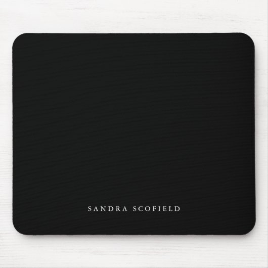 Schwarzes formales Personalisiert Einfaches Mousepad (Vorne)