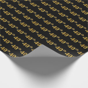 Schwarzes, (Fortieth) Ereignis des Imitat-Gold40. Geschenkpapier