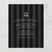 Schwarzes Foto Abschluss Chic Einladung (Rückseite)