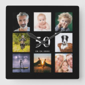 Schwarzes Foto als Typ Quadratische Wanduhr (Vorderseite)