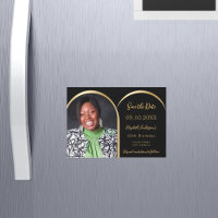 Schwarzes Foto Bogen Birthday Save the Date Karte