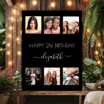 Schwarzes Foto Collage BESTE FREUNDIN Freunde Gebu