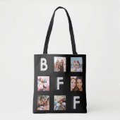 Schwarzes Foto Collage BESTE FREUNDIN Tasche (Vorderseite)